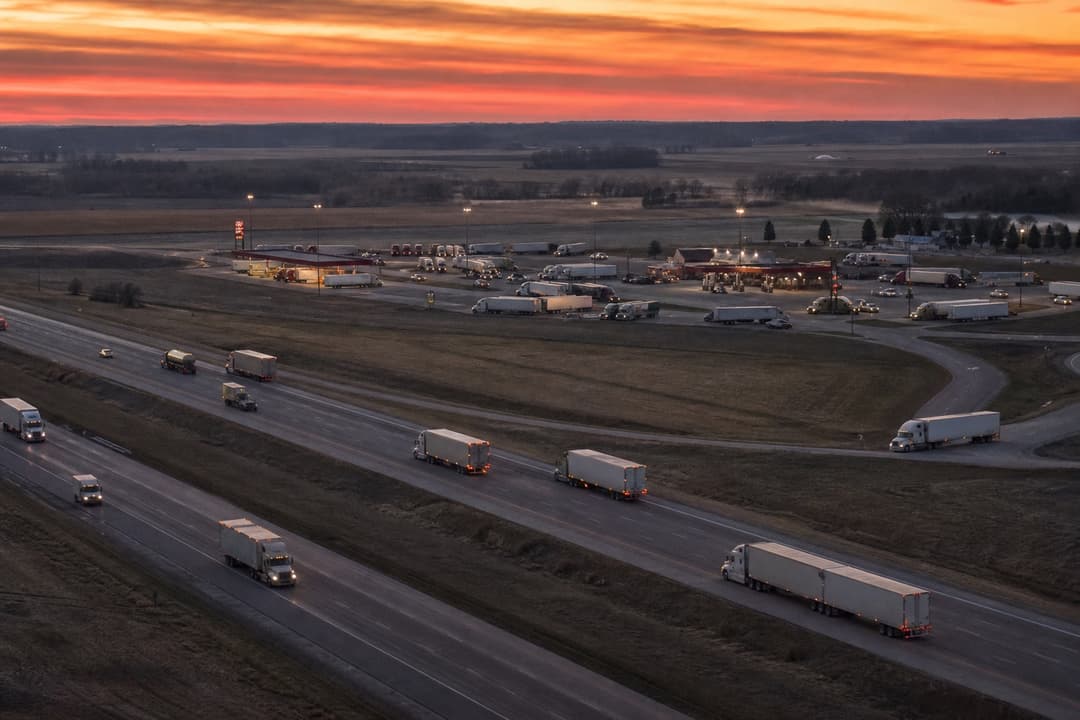 Commercial truck corridor and truck-stop coverage