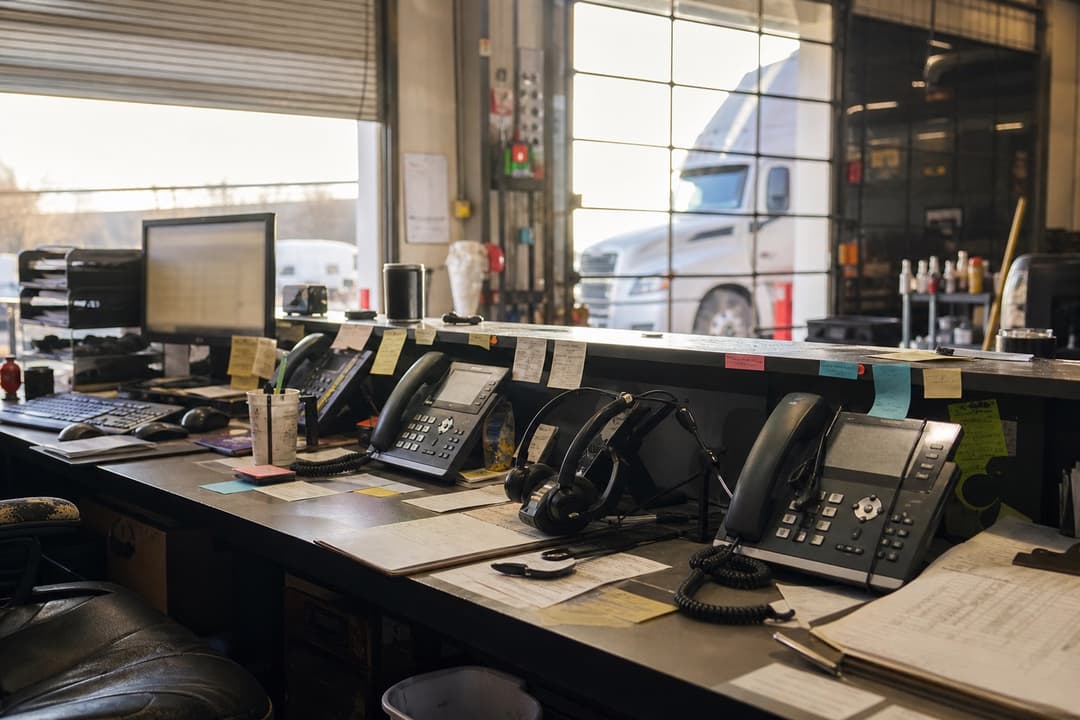 Shop phone desk handling fleet repair calls